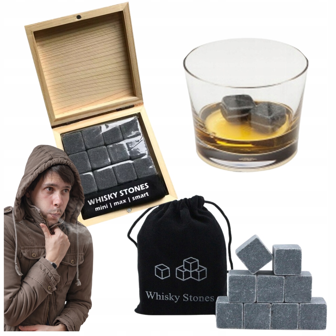 Ice Stones Drevené kocky whisky 12 ks DARČEK PRE MUŽOV